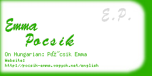 emma pocsik business card